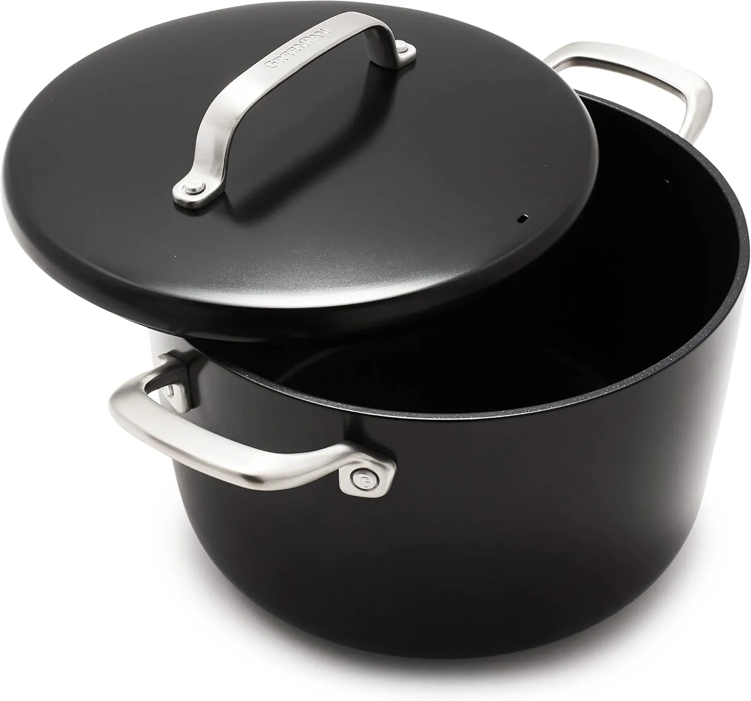 GreenPan GP5 Hard Anodized Advanced Healthy Ceramic Nonstick, 8QT Stock Pot with Insulated Lid, PFAS-Free, Induction, Dishwasher Safe, Oven & Broiler Safe, Black