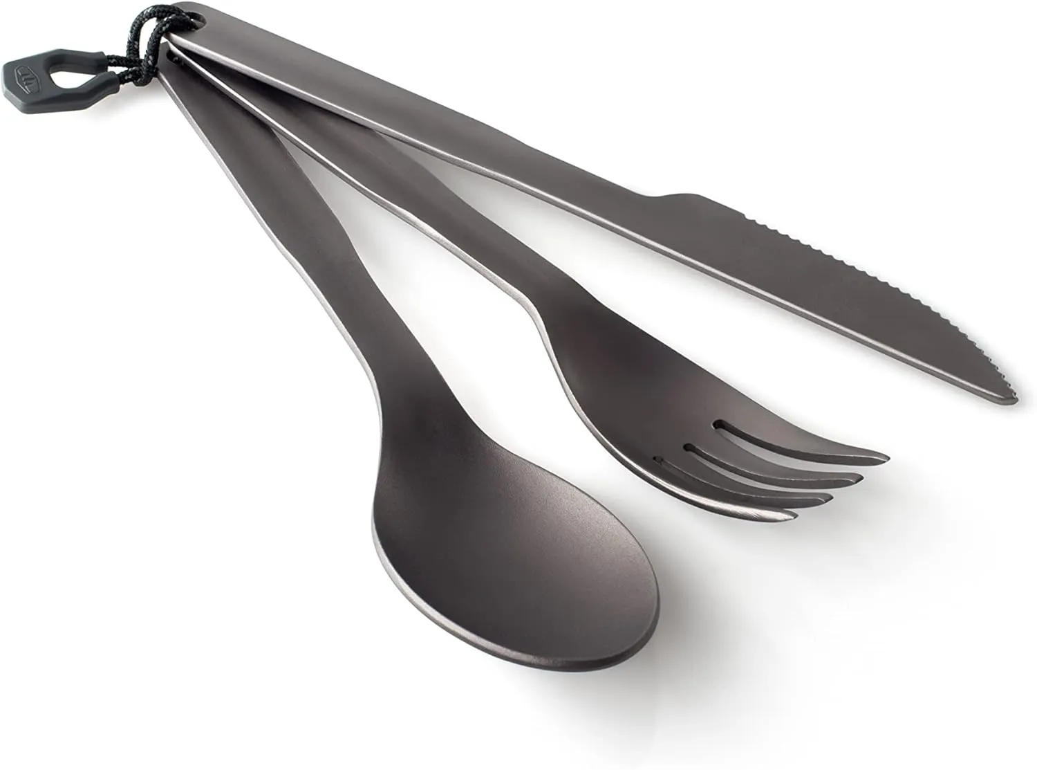 GSI Outdoors Halulite Ulralight 3 Piece Ring Cutlery, Spoon, Fork and Knife Set for Camping, Picnics, and Travel