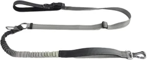 Hands Free Dog Leash with Reflective Stitching Heavy Duty Bungee with Car Seatbelt Adjustable Waist Leashes for Walking Running Hiking (Grey)