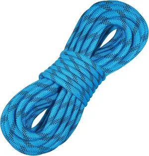 Happybuy 10.5mm Static Climbing Rope, 19.5M(64ft), 25KN Breaking Strength, Fiber Rope with Steel Snap Hooks for Rappelling, Fire Rescue, Blue, Outdoor Use