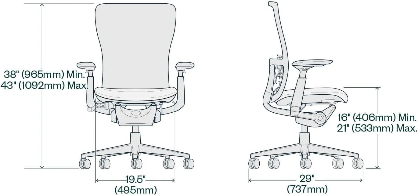 Haworth Zody Standard Posture Mesh Office Chair – Ergonomic Desk Chair with Pneumatic Seat Height Adjustments and Forward Tilt Option - with Lumbar Support (Cement)