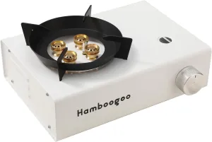 HBG-790 Dual Fuel Camp Stove with Butane and Propane Compatibility, Portable Camping Stove with Carrying Case, Storage Bag, Adapter Hose, Wind Guard, Outdoor Camping Essentials