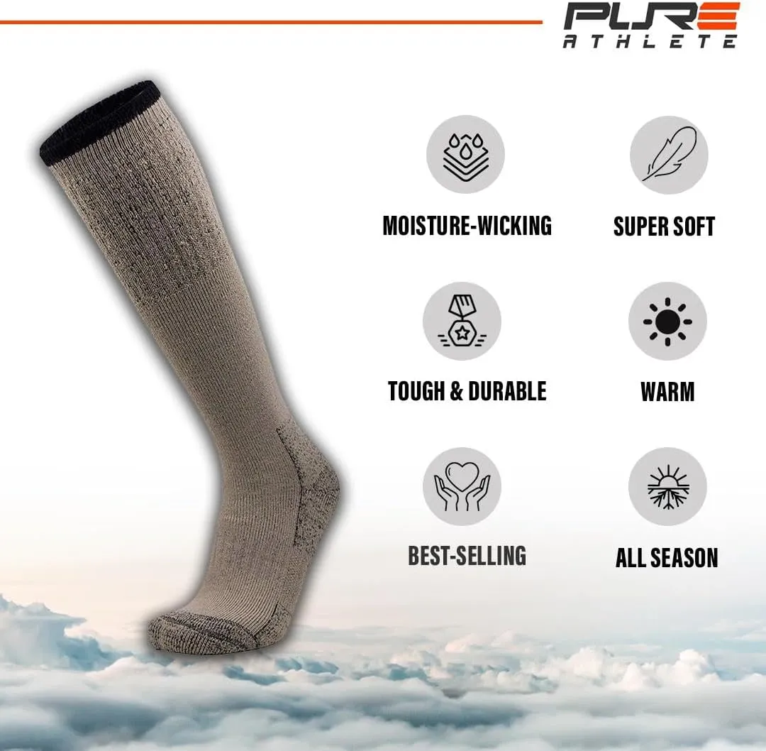 Heavy Work Boot Socks – Durable Comfortable - Great for Hiking, Camping, Hunting