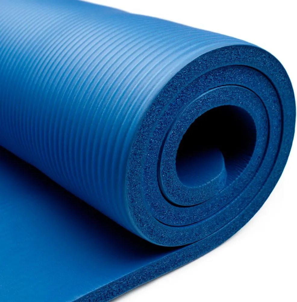 High Density Extra Thick Padded Yoga Mat - 3/4 Inch Thick! (BLUE)