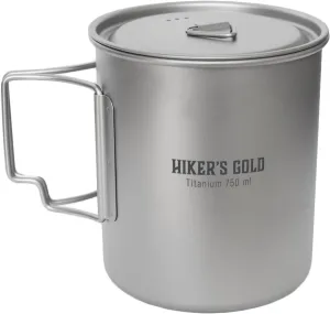 Hiker's Gold 750 ml Titanium Pot for Backpacking, Camping, Hiking