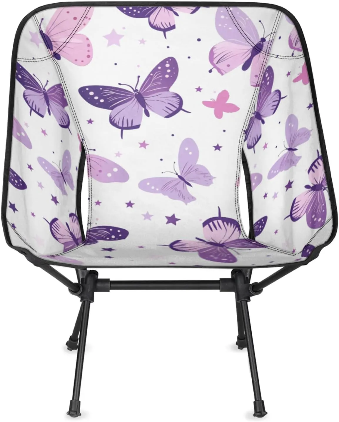 Honeybaby Folding Camping Chair Butterflies Stars Camping Chairs Lightweight Portable Chair Outdoor Foldable Chairs for Camping Travel Picnic Beach Hiking
