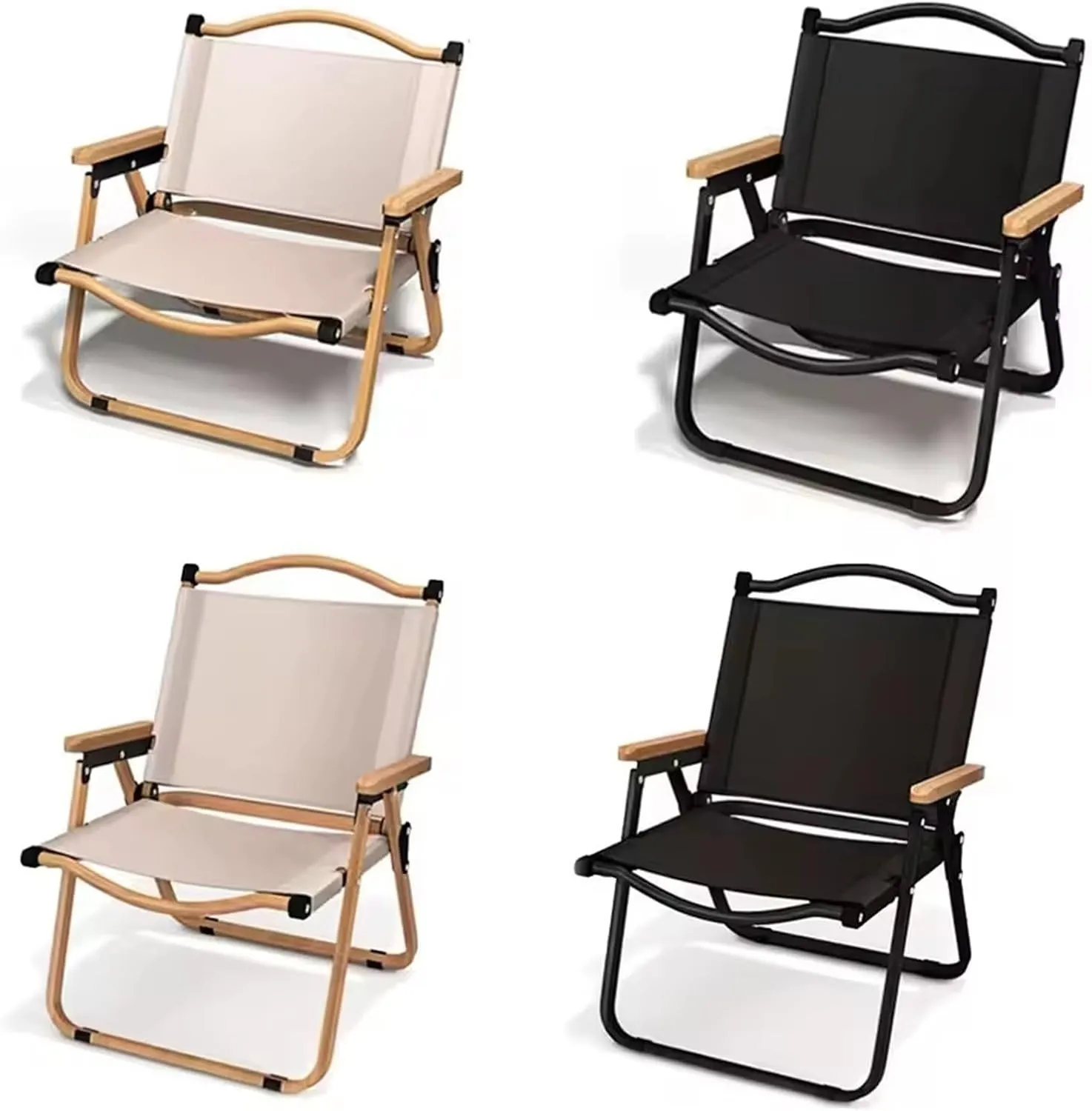 Hoop Earrings 2pcs/1pcs Portable Camping Chair Outdoor Folding Chair Aluminum Alloy Wood Grain Folding Chair Camping Equipment Chair(1PCS Khaki 78CM)