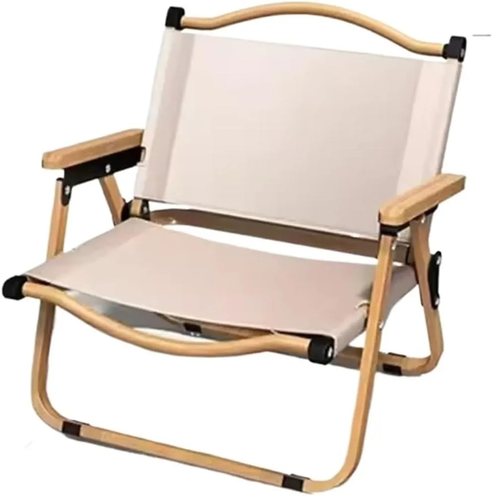 Hoop Earrings 2pcs/1pcs Portable Camping Chair Outdoor Folding Chair Aluminum Alloy Wood Grain Folding Chair Camping Equipment Chair(1PCS Khaki 78CM)
