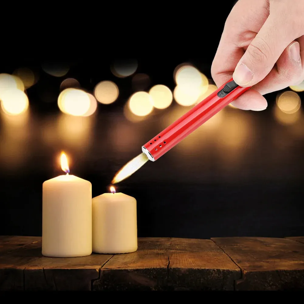 HULIANFU Metal Torch Lighter Outdoor Barbecue Charcoal Gas Cooker Butane Torch Soplete Cocina Stove Lighter Kitchen Igniter Gun Lighter