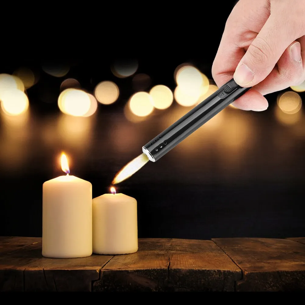 HULIANFU Metal torch lighter Outdoor Barbecue Charcoal Gas Cooker butane torch soplete cocina Stove lighter Kitchen Igniter Gun Lighter
