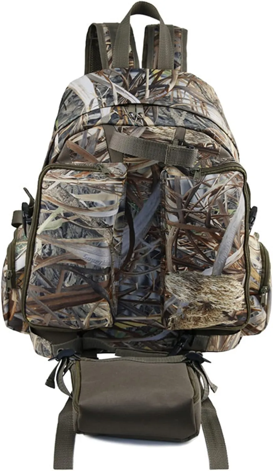 Hunting Backpack Outdoor Sports Gear Durable Hunting Pack with Bow and Rifle Carry System for Camping Hunting Hiking Climbing Fishing Camouflage Backpack,A,M