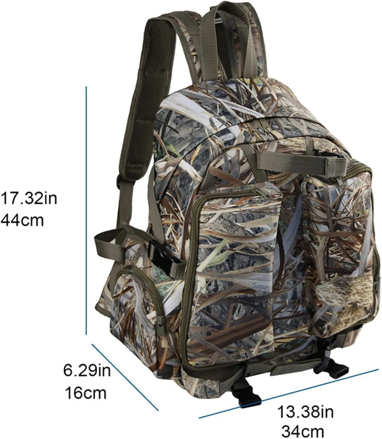 Hunting Backpack Outdoor Sports Gear Durable Hunting Pack with Bow and Rifle Carry System for Camping Hunting Hiking Climbing Fishing Camouflage Backpack,A,M