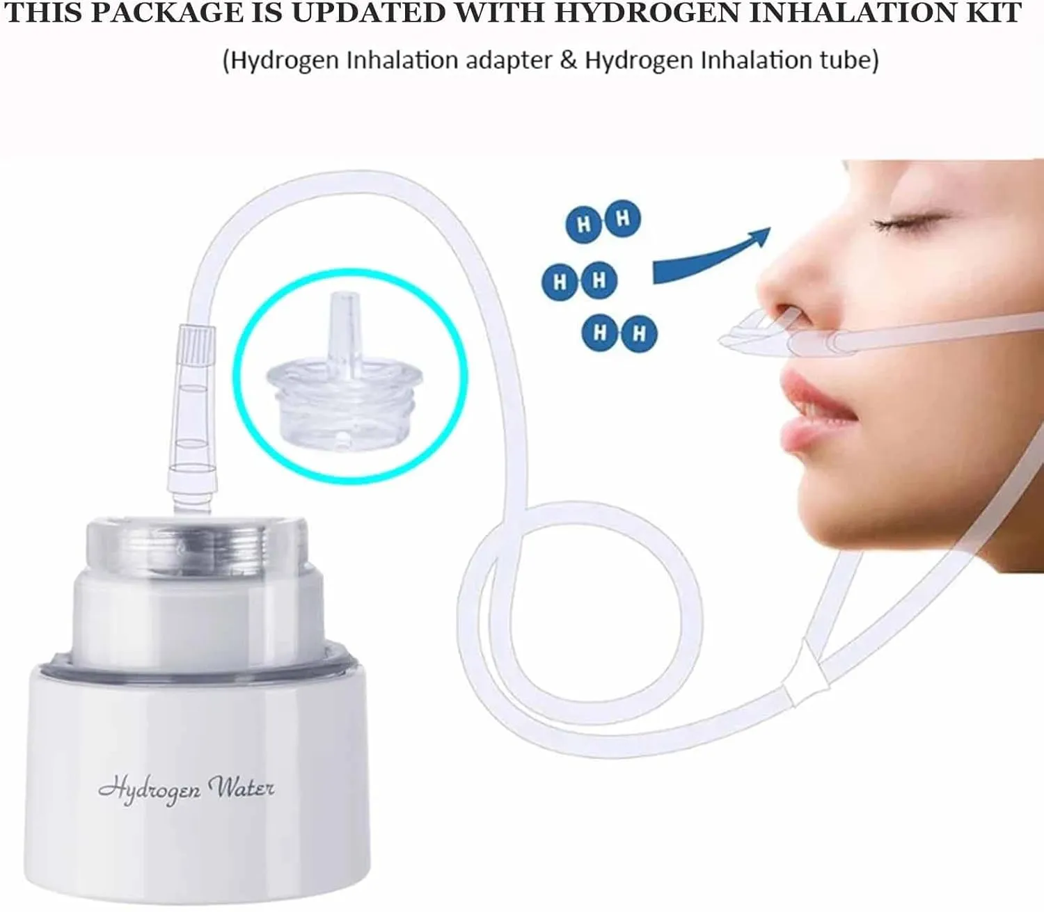Hydrogen Generator Water Bottle, Portable H2 Cup Inhalation Machine, SPE PEM Electrolysis Water Ionizer Breathe, 3000-4000PPB High Concentration