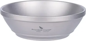 iBasingo 300ml /10.12 fl.oz Titanium Double Walled Bowl Heat Insulation Durable Soup Bowl Rice Oatmeal bowl Outdoor Camping Ultralight Portable Tableware Ti1082T