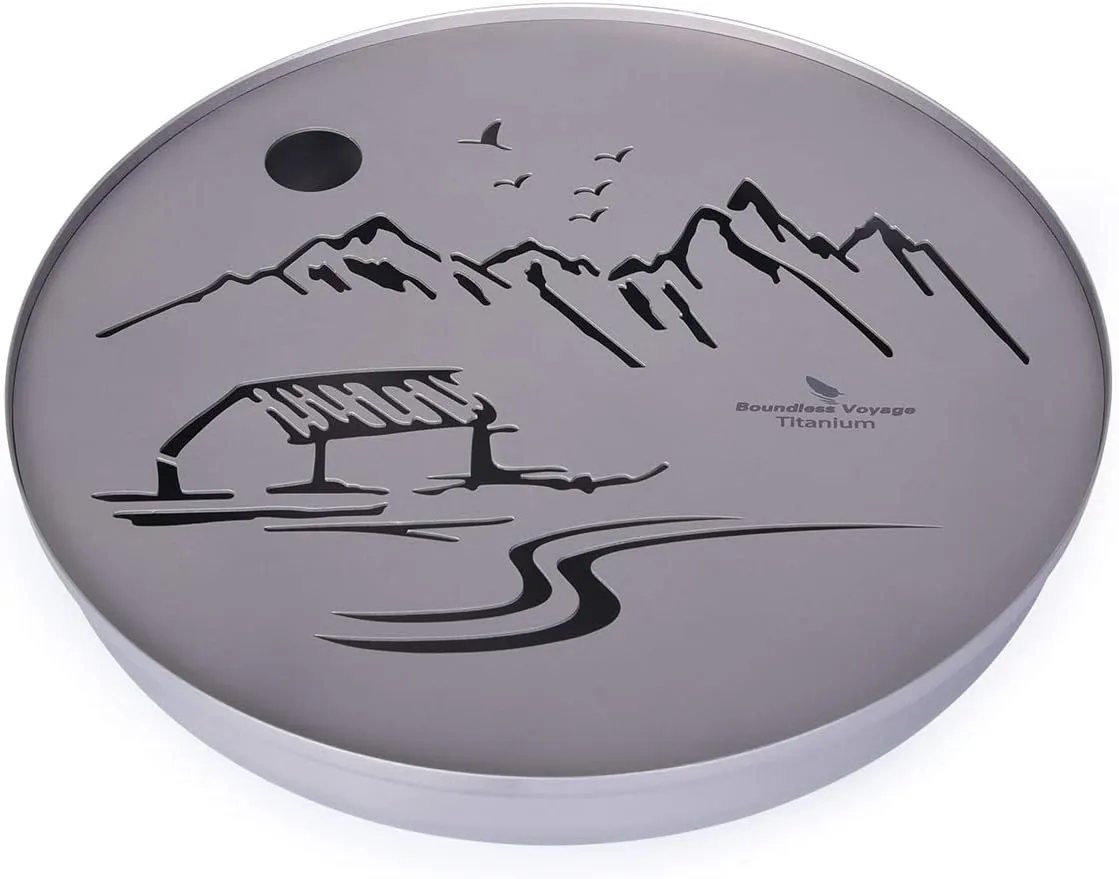 iBasingo Titanium Tea Tray Water storage Tray with Chinese Style Kung Fu Tea Set Portable Ultralight with Storage Bag for Travel Camping Home Office Used
