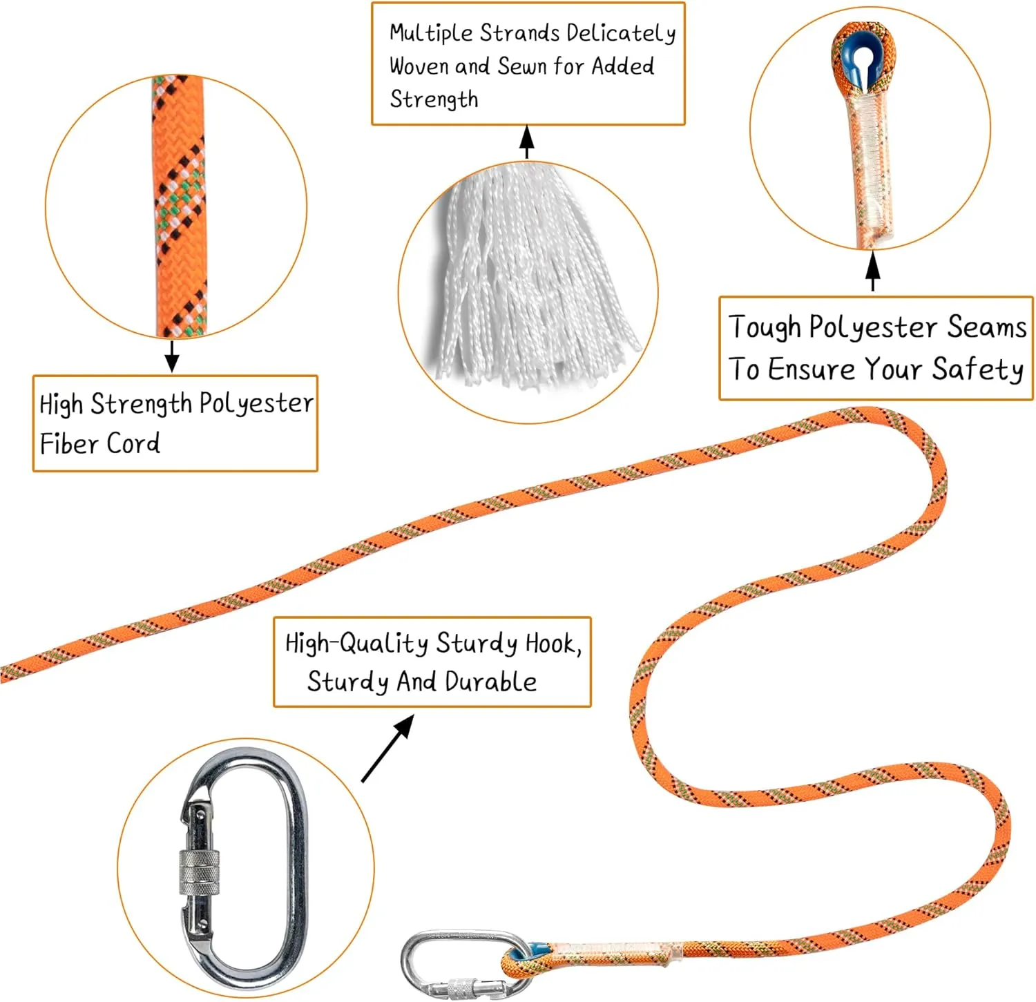 Indoor Outdoor Climbing Rope, Static Rock Climbing Rope for Escape Rope, Ice Climbing Equipment, Fire Safety Rescue Rope, with Non Slip Gloves