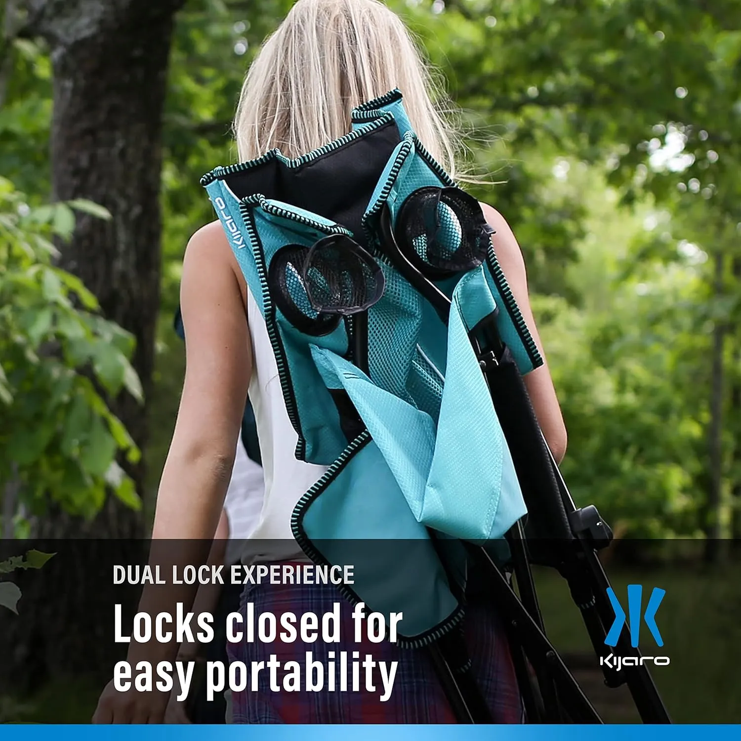 Kijaro Enjoy Versatile Folding Sports, Outdoor Chair & Lawn Chair, Dual Lock Feature, Destination Print - Victoria Desert Orange