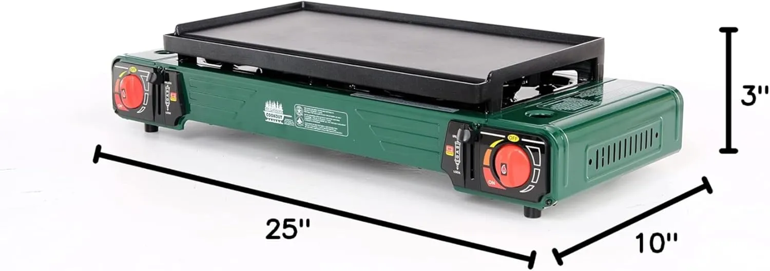 King Kooker Mr. Outdoors Cookout Model # MOC24S Double Butane Stove with Carry Bag, Green, Xlarge