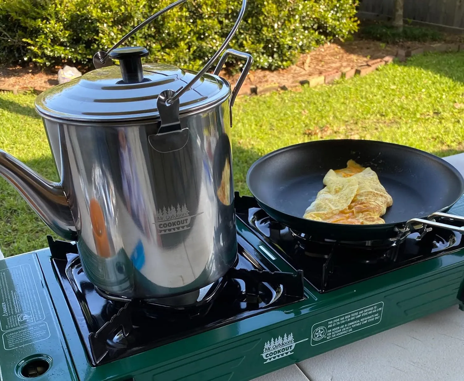 King Kooker Mr. Outdoors Cookout Model # MOC24S Double Butane Stove with Carry Bag, Green, Xlarge