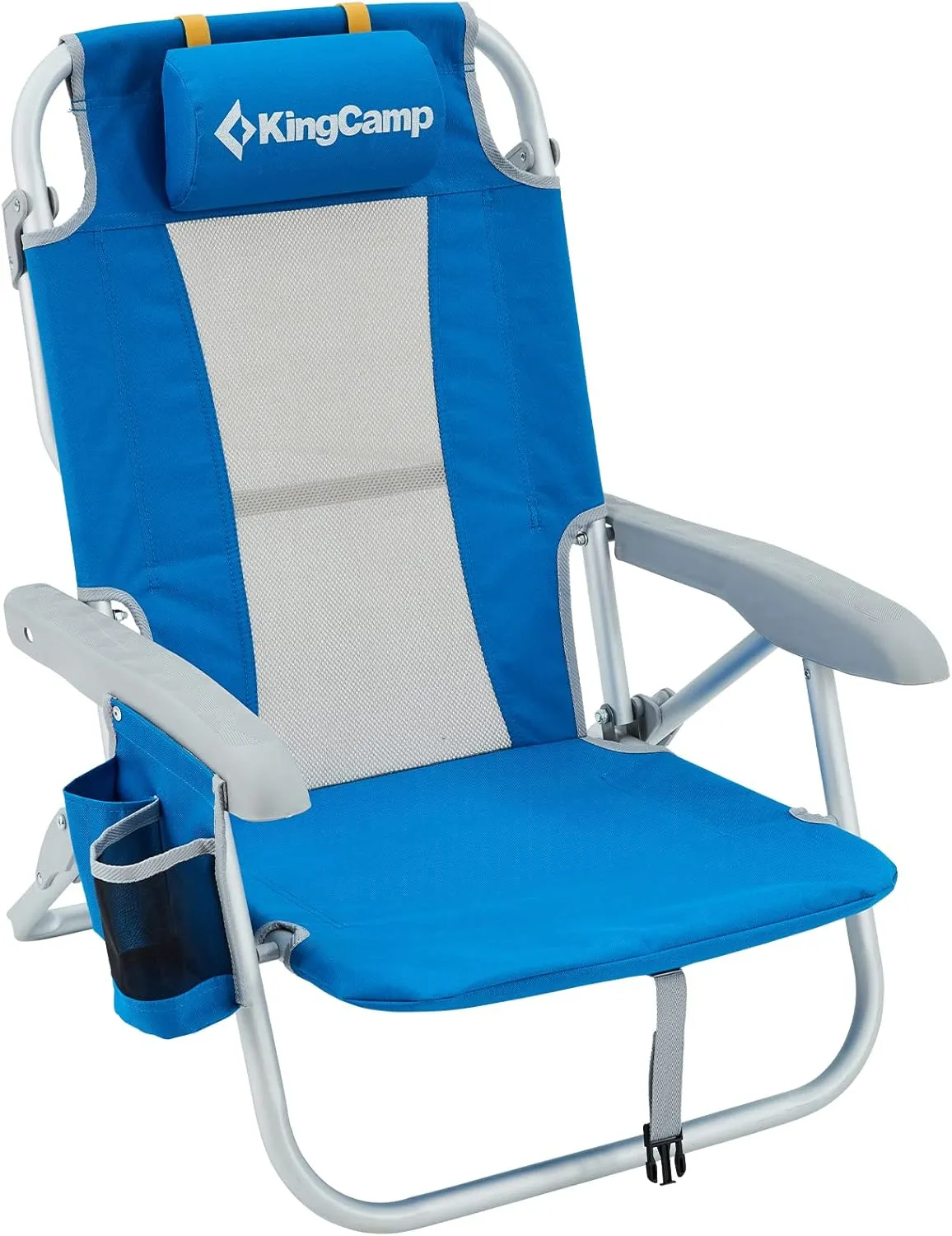 KingCamp Low Beach Chairs, Portable Folding Chair for Adults Extra Wide Ergonomic High Back Seat 300lbs Heavy Duty Lightweight Oversized Gear with Carry Bag for Outdoor Lawn Camping Picnic