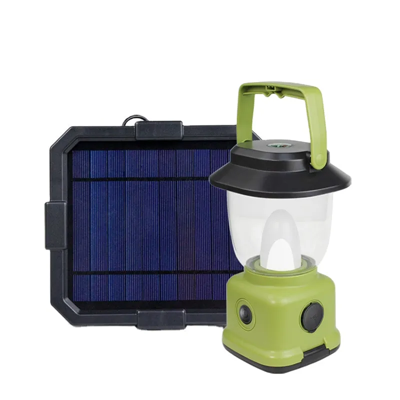 Kings lite Portable Rechargeable Solar Powered Lighting With Power Bank Outdoor Led USB Camping Lantern Light