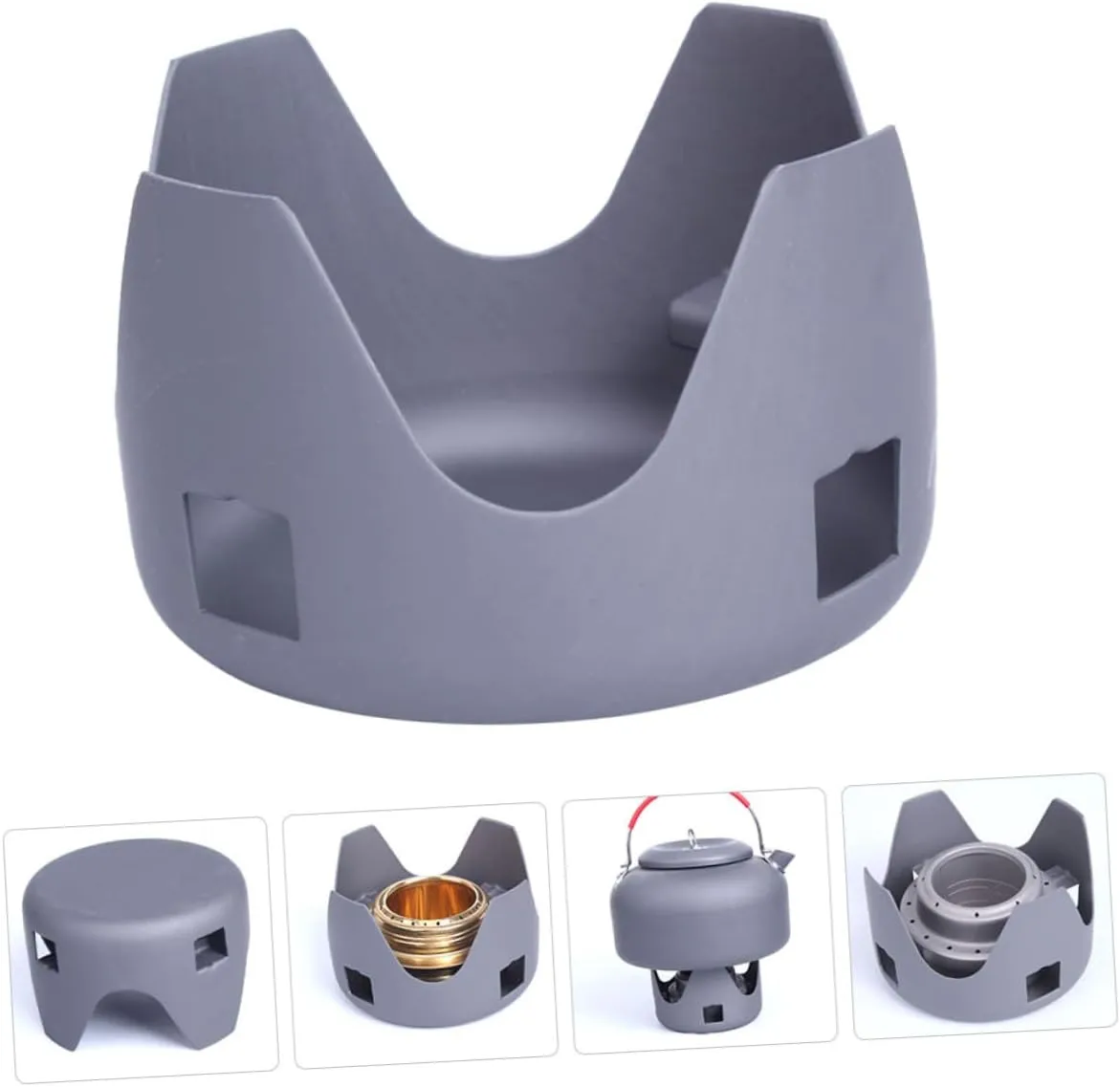 Kisangel 1pc Mini Outdoor Furnace Base Camping Aluminium Alloy Burner Support Holder Pot Support for Camping Stoves Sturdy Alcohol Stove Base