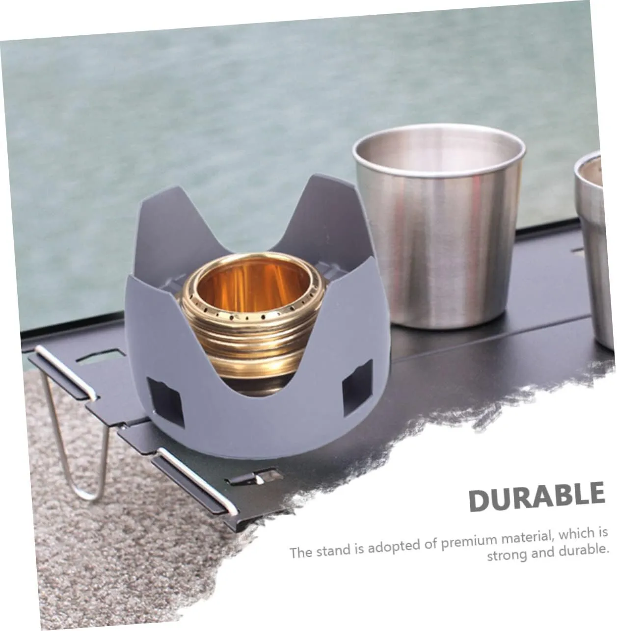 Kisangel 1pc Mini Outdoor Furnace Base Camping Aluminium Alloy Burner Support Holder Pot Support for Camping Stoves Sturdy Alcohol Stove Base