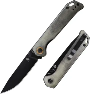 Kizer Begleiter2, Folding Pocket Knife with N690 Blade and Micarta Handle, Thumb Stud, Deep Carry Clip for Outdoor, Camping Hunting Knives EDC -V4458.2E
