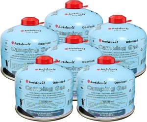 KOMAN Isobutane Fuel Canister 230 Gram Camping Stove Fuel Butane Propane Blend Camping Fuel Gas Canister Butane Fuel Canister Backpacking Stove Fuel (Pack of 6)