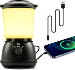 LED Camping Lantern Rechargeable, 5200mAh Camping Essential with 5 Light Modes, IPX5 Waterproof, Portable Lantern Flashlight for Power outages Hurricane, Hiking, Fish, Emergency, and Home