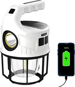 LED Rechargeable Camping Lantern, 500LM ,7 Light Modes, IPX4 Waterproof,Hiking | Fishing | Hurricanes for flashlight, Dimmable Tent Lights for Emergency, Solar Lantern & Power Outages