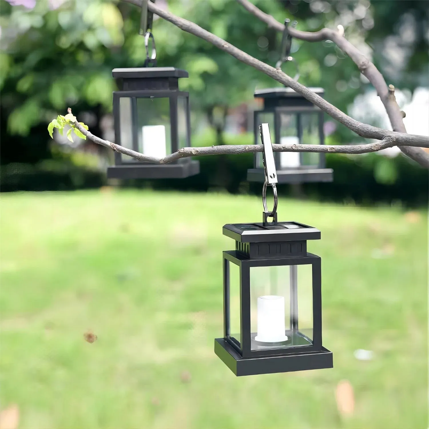 LED Solar Candle Lantern: Outdoor Palace Lantern Garden Lamp with Hook. Ideal for Landscape Lighting, Floor Lights