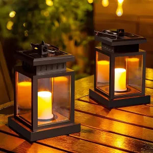 LED Solar Candle Lantern: Outdoor Palace Lantern Garden Lamp with Hook. Ideal for Landscape Lighting, Floor Lights