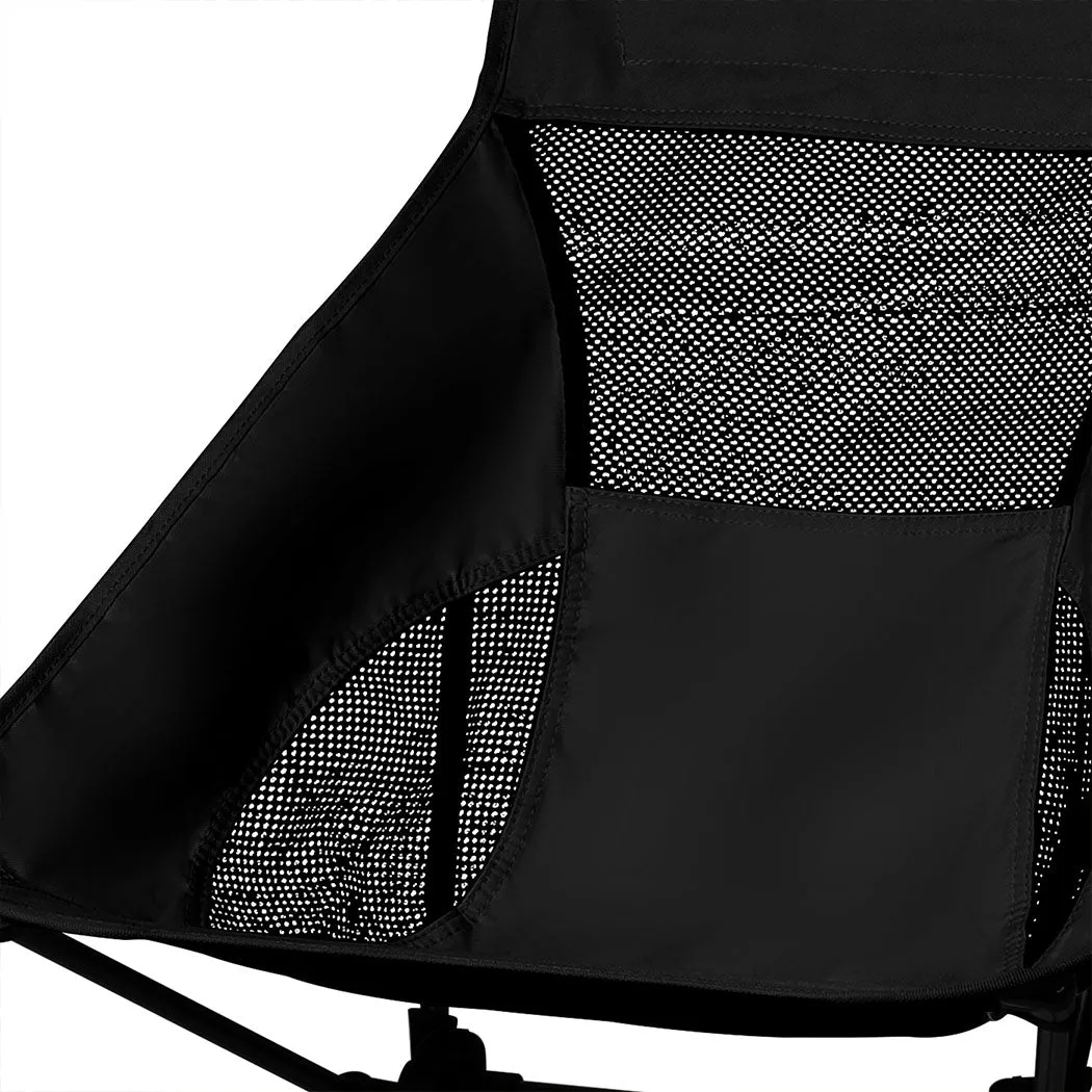Levede Camping Chair Folding Outdoor Large Black-VIC_Metro