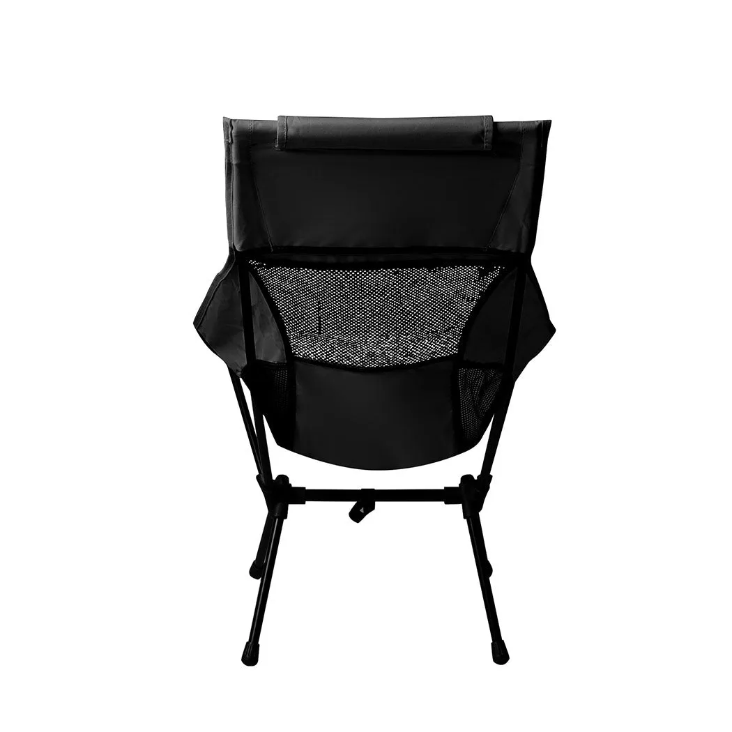 Levede Camping Chair Folding Outdoor Large Black-VIC_Metro