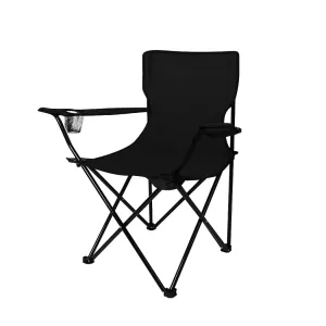 Levede Camping Chairs Folding Arm Foldable Black-NSW_Metro