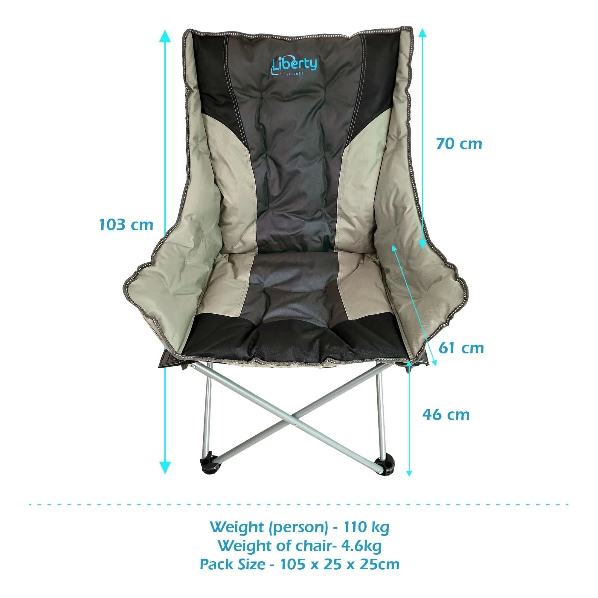 Liberty Grey Comfort Camping Chair MDS1203