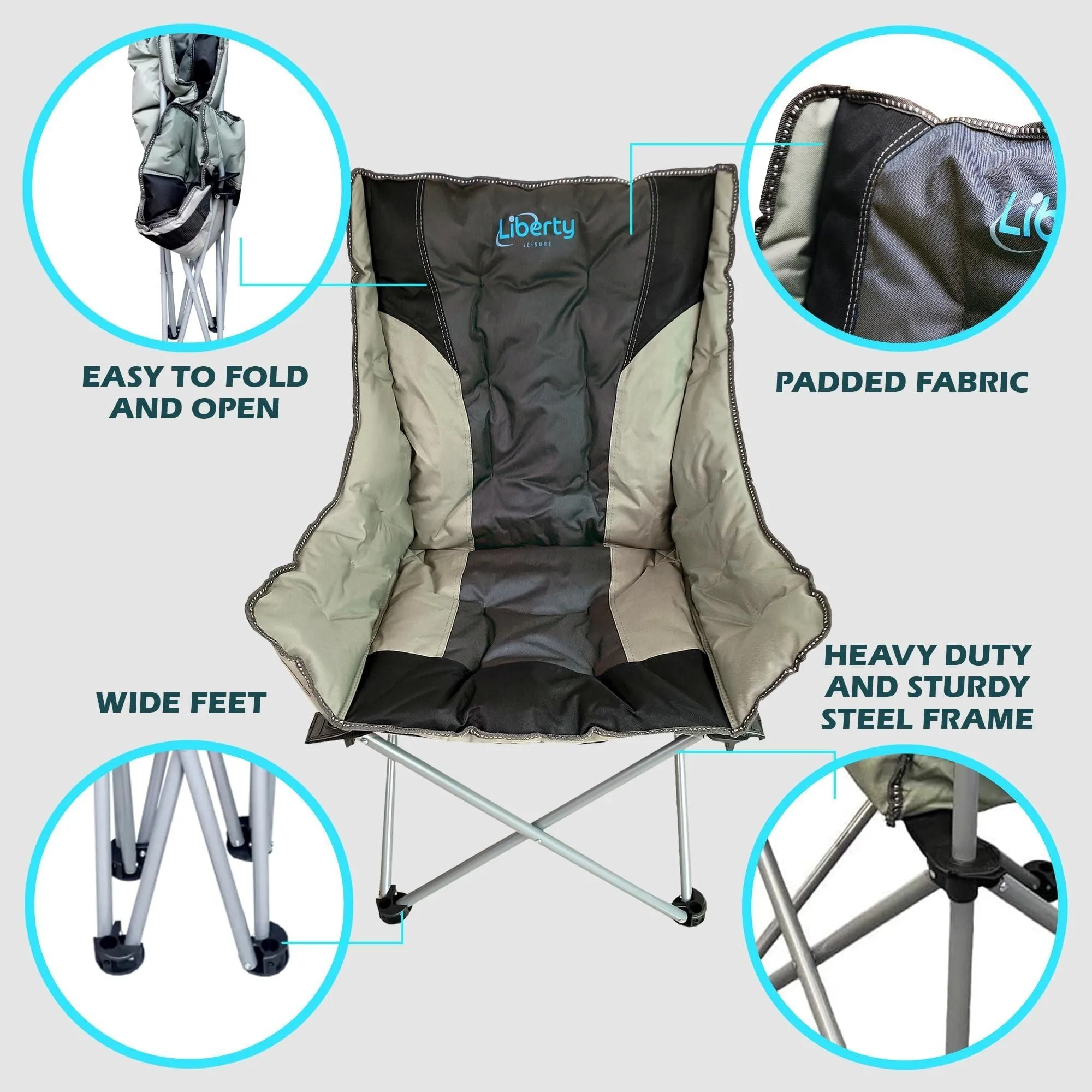 Liberty Grey Comfort Camping Chair MDS1203
