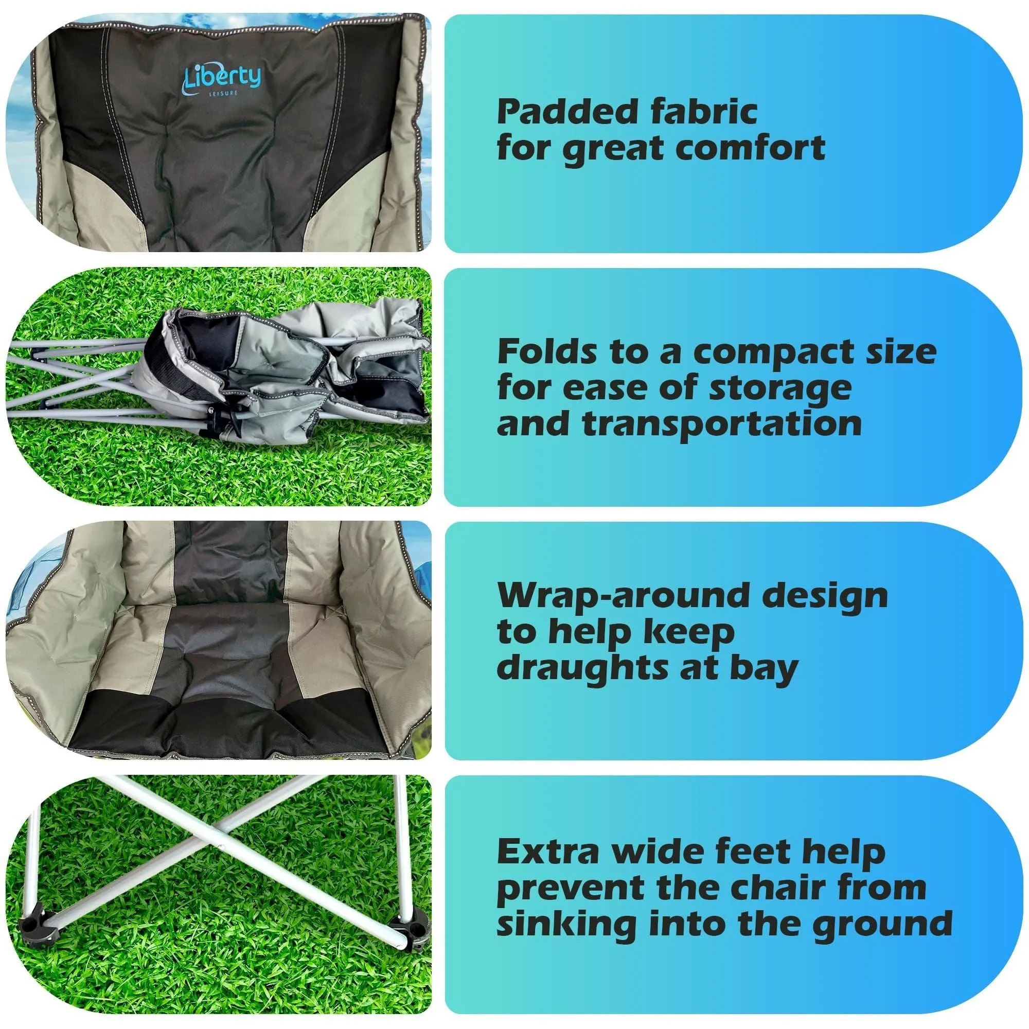 Liberty Grey Comfort Camping Chair MDS1203