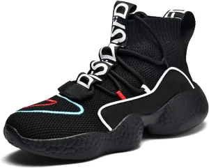 LIBINXIF Women's Men's Upper Light Breathable Fashion Non-Slip Sneakers Comfortable Walking Shoes Couple Shoes Sock Shoes Running Shoes Trainers Shoes Large Shoes