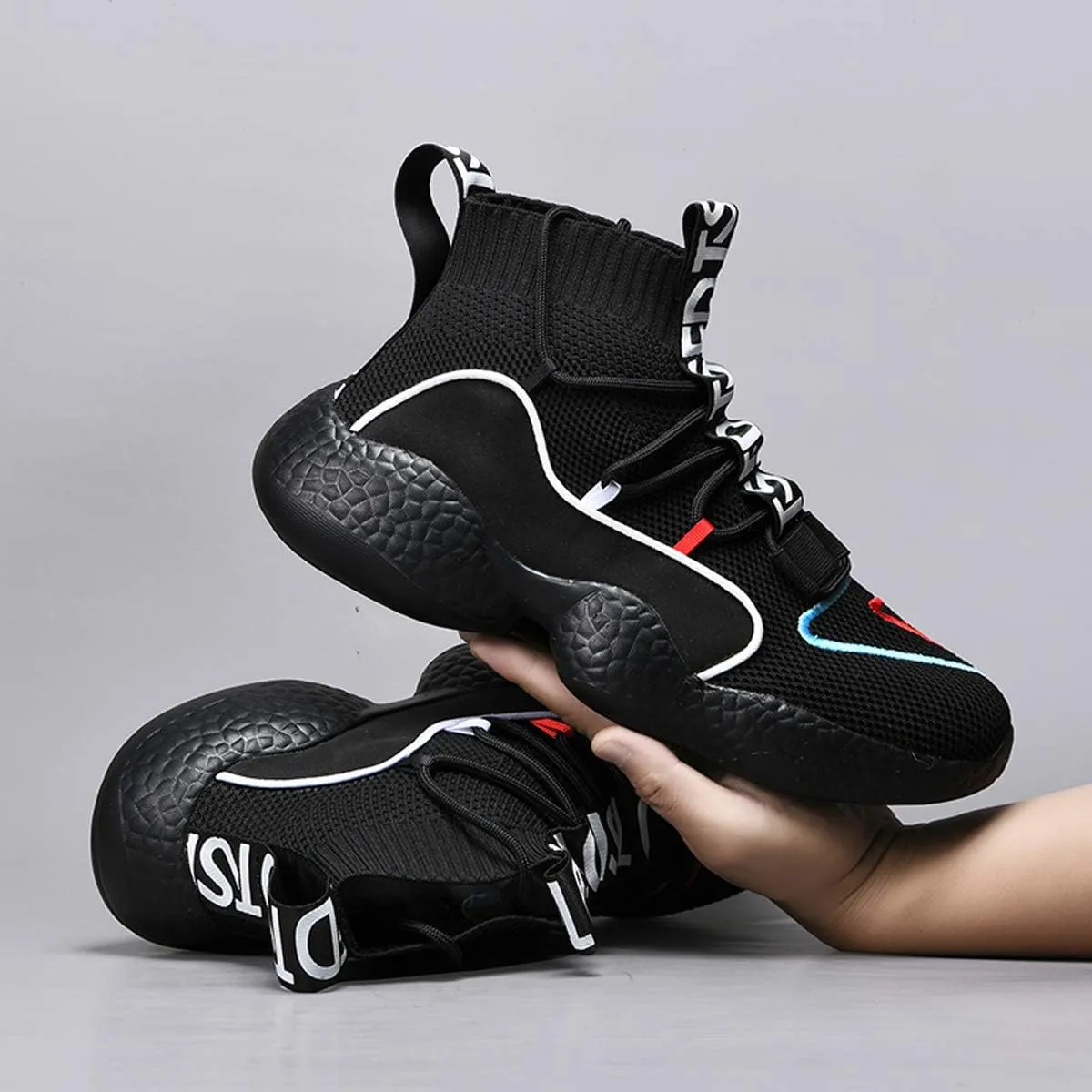 LIBINXIF Women's Men's Upper Light Breathable Fashion Non-Slip Sneakers Comfortable Walking Shoes Couple Shoes Sock Shoes Running Shoes Trainers Shoes Large Shoes