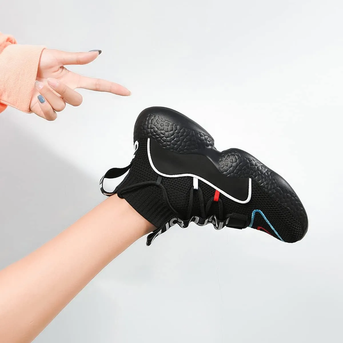 LIBINXIF Women's Men's Upper Light Breathable Fashion Non-Slip Sneakers Comfortable Walking Shoes Couple Shoes Sock Shoes Running Shoes Trainers Shoes Large Shoes