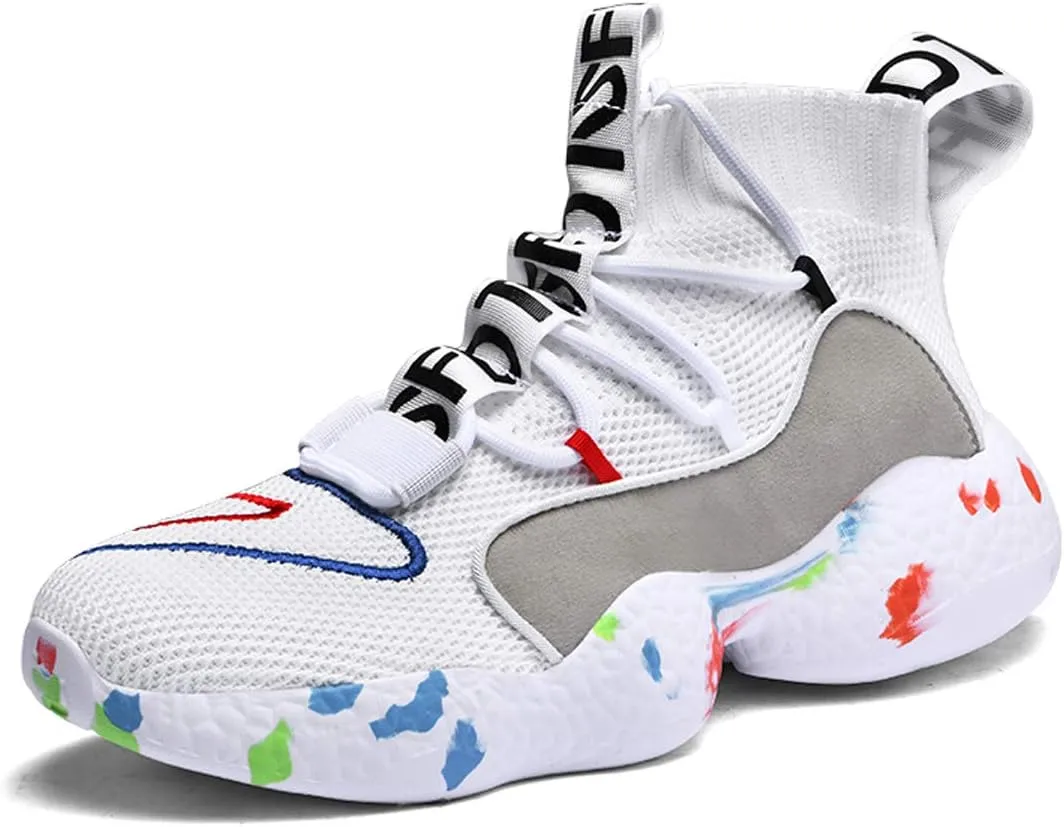 LIBINXIF Women's Men's Upper Light Breathable Fashion Non-Slip Sneakers Comfortable Walking Shoes Couple Shoes Sock Shoes Running Shoes Trainers Shoes Large Shoes