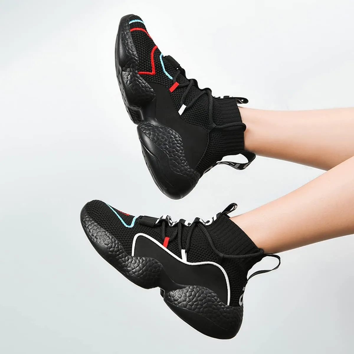 LIBINXIF Women's Men's Upper Light Breathable Fashion Non-Slip Sneakers Comfortable Walking Shoes Couple Shoes Sock Shoes Running Shoes Trainers Shoes Large Shoes