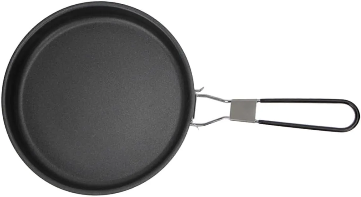 LIFKOME Ergonomic Handle Design Folding Portable Frying Pan Non-stick Coating Camping Pan Skillet Aluminum Alloy Outdoor Cooking Accessory