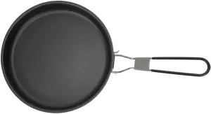 LIFKOME Ergonomic Handle Design Folding Portable Frying Pan Non-stick Coating Camping Pan Skillet Aluminum Alloy Outdoor Cooking Accessory