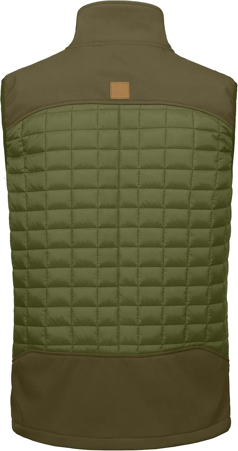 Little Donkey Andy Men’s Lightweight Puffer Vest, Warm Outdoor Sleeveless Jacket for Hiking Travel Running