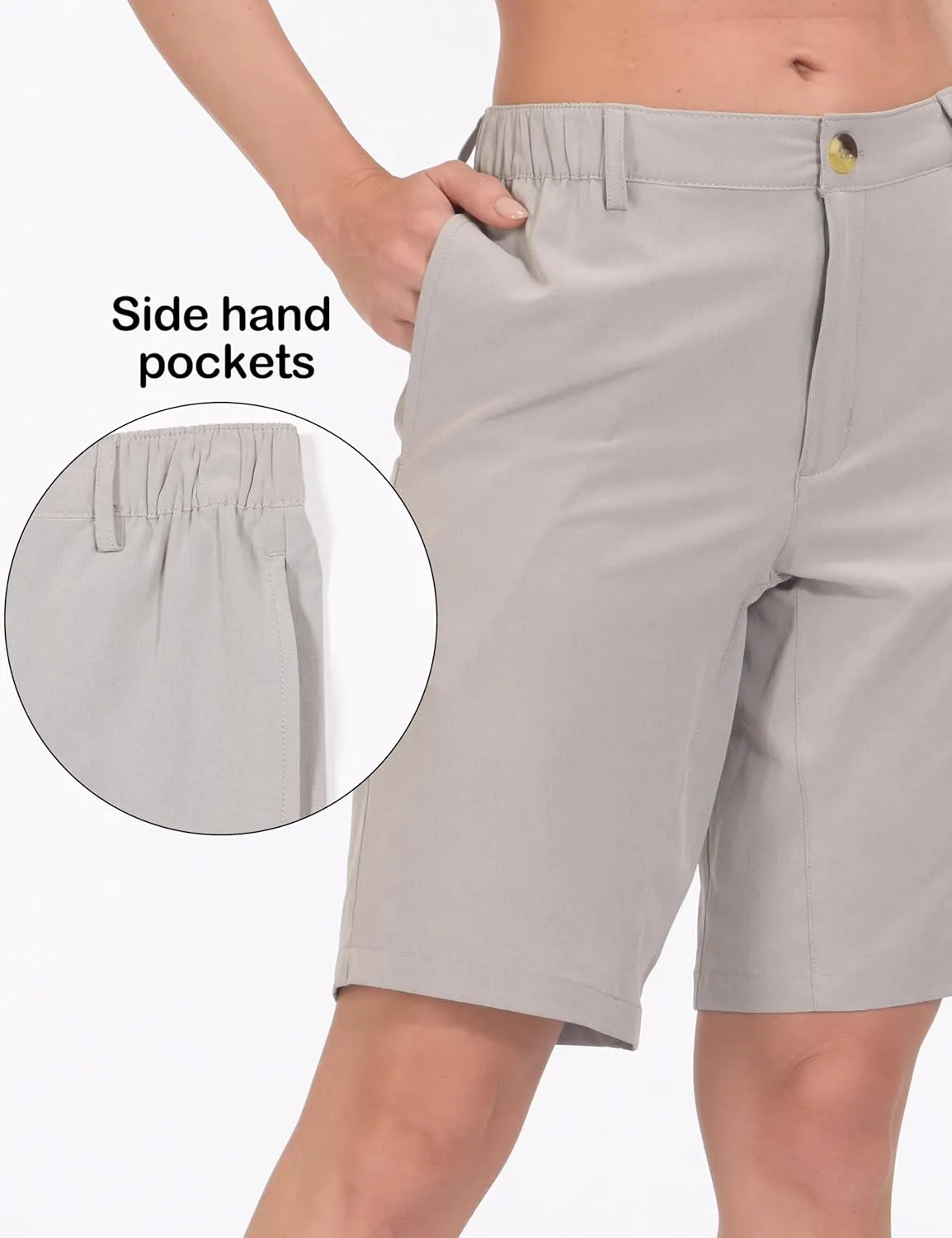 Little Donkey Andy Women's Bermuda Quick Dry Lightweight Stretch Shorts Golf Hiking Travel