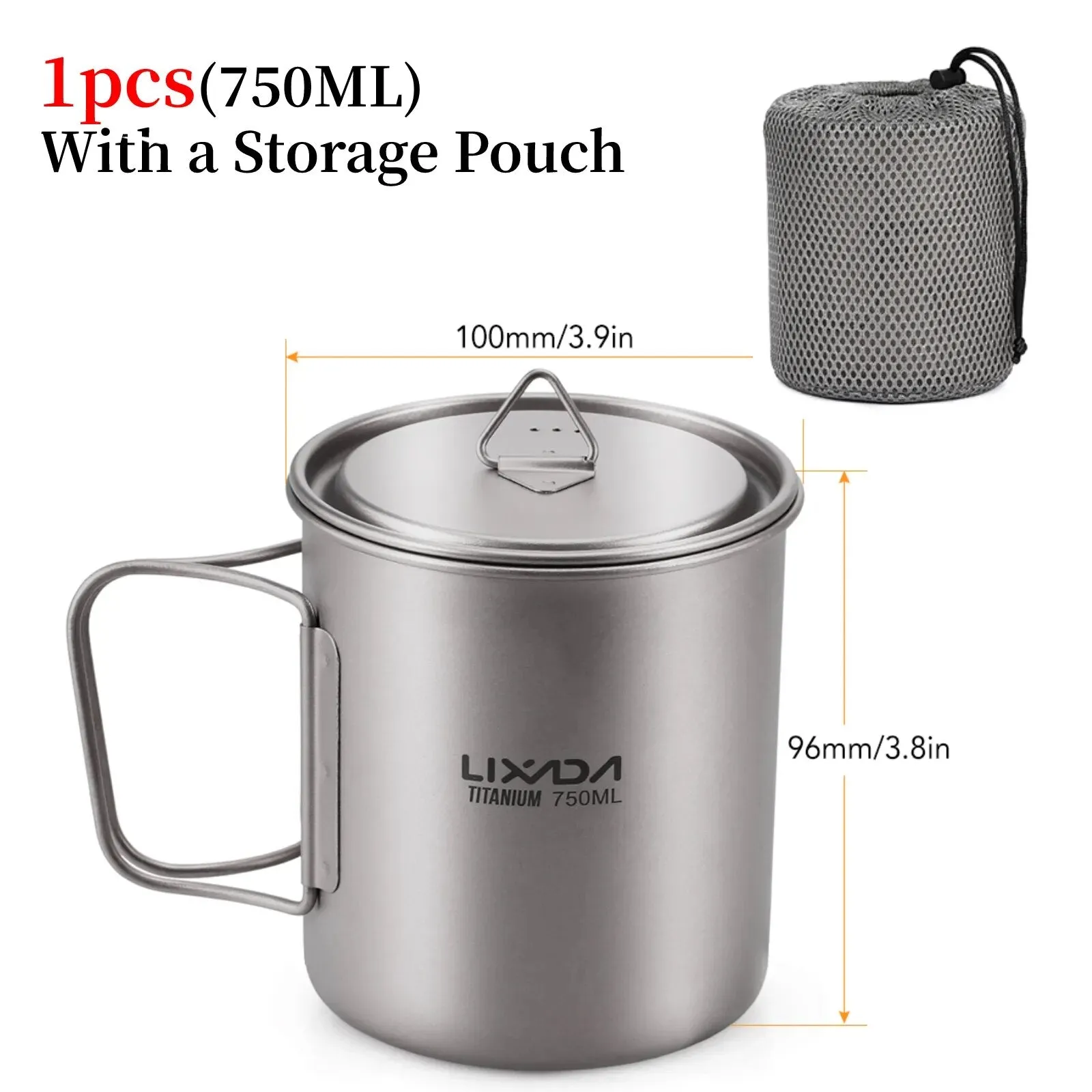 LIXADA Camping Equipment Titanium Wood Stove Outdoor Cookware Tableware Set Hiking Picnic Backpacking Camping Pot Pan Mug Set