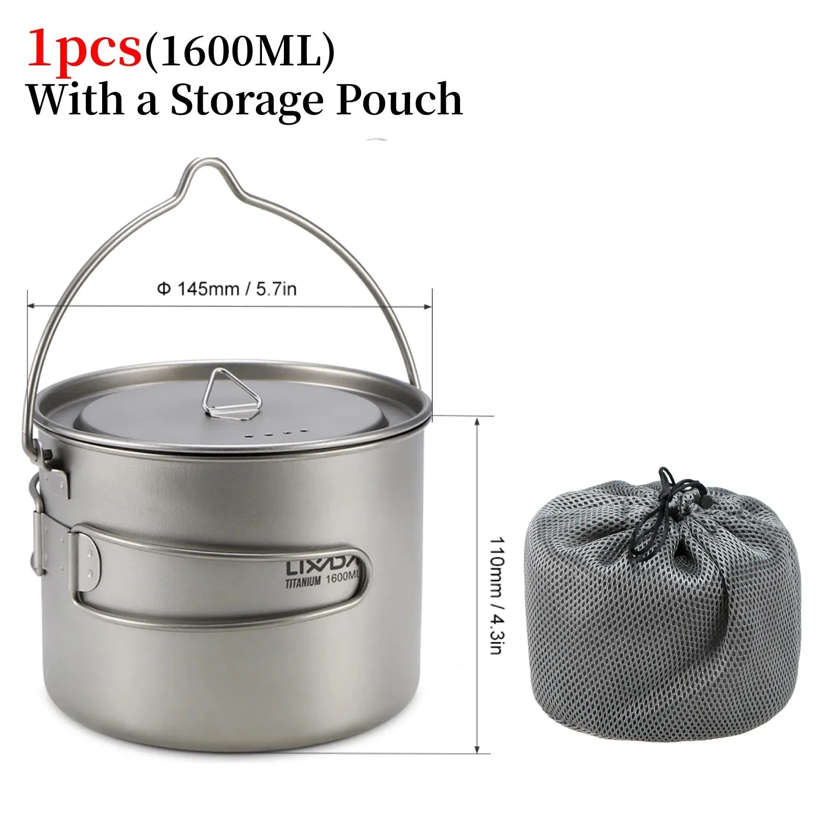 LIXADA Camping Equipment Titanium Wood Stove Outdoor Cookware Tableware Set Hiking Picnic Backpacking Camping Pot Pan Mug Set
